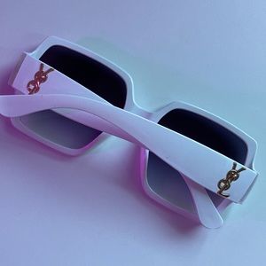 YSL White Sunglasses with Black Ombré Lenses